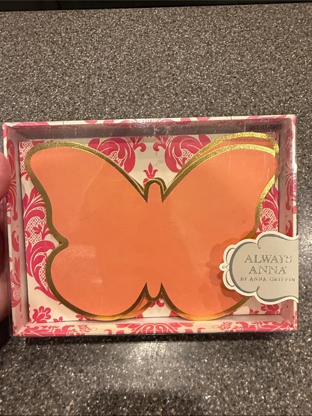 Always Coral Butterfly Decorative Tray